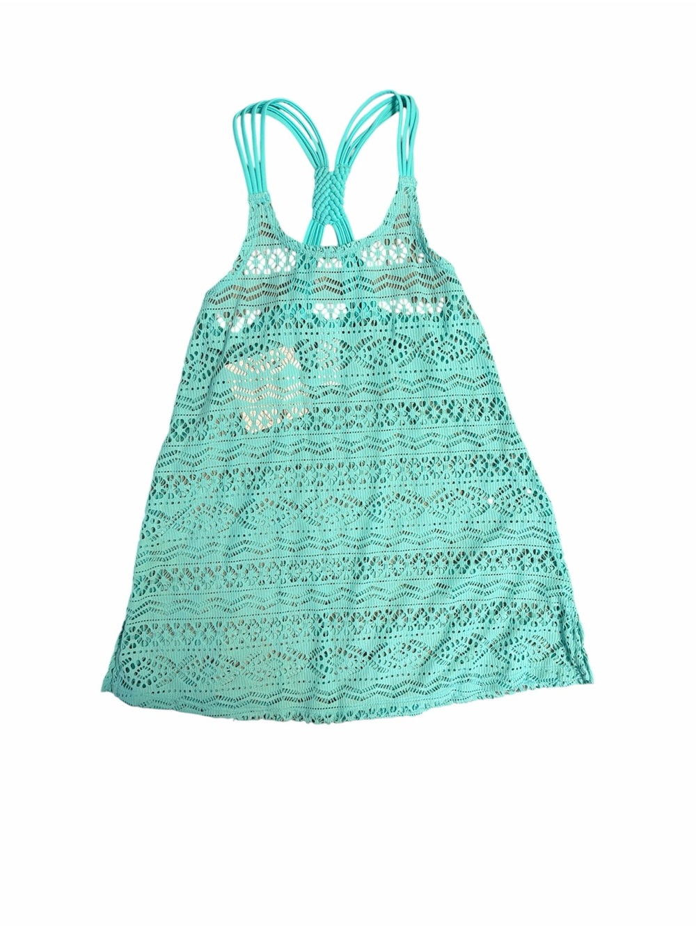 NWT- Aqua Crochet Cover-Up Dress